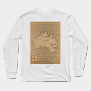 Australia & Tasmania vintage weather map Long Sleeve T-Shirt